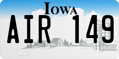 IA license plate AIR149