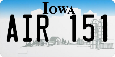 IA license plate AIR151