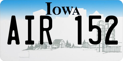IA license plate AIR152