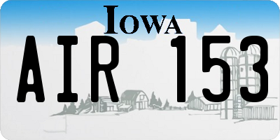 IA license plate AIR153