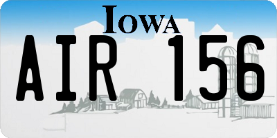 IA license plate AIR156