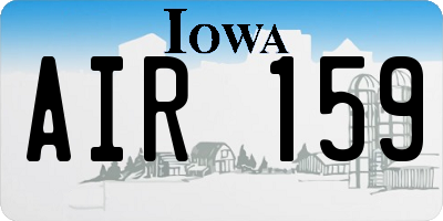 IA license plate AIR159
