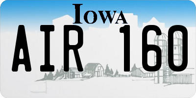 IA license plate AIR160