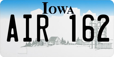 IA license plate AIR162