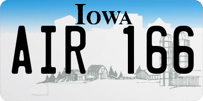 IA license plate AIR166