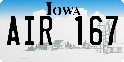 IA license plate AIR167
