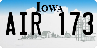 IA license plate AIR173