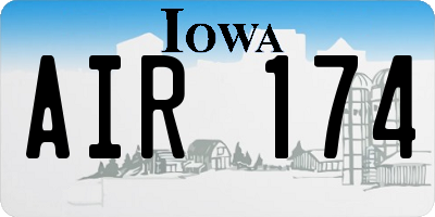 IA license plate AIR174