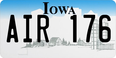 IA license plate AIR176