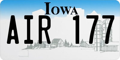 IA license plate AIR177