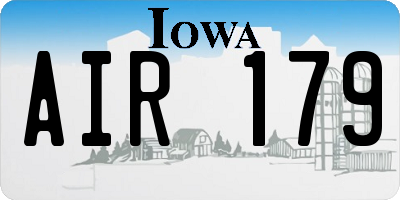 IA license plate AIR179