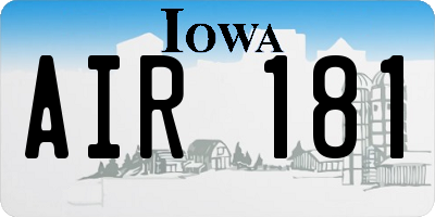 IA license plate AIR181