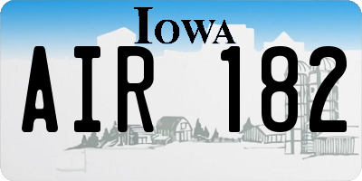 IA license plate AIR182