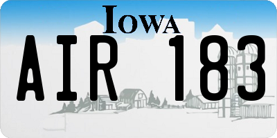 IA license plate AIR183
