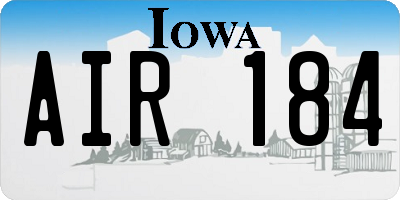 IA license plate AIR184