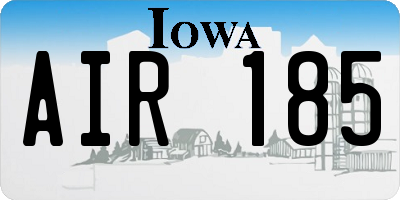 IA license plate AIR185