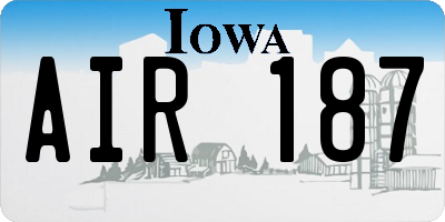 IA license plate AIR187