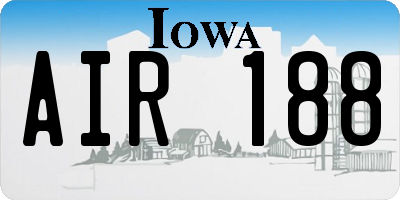 IA license plate AIR188