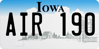 IA license plate AIR190