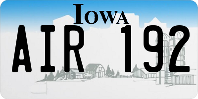 IA license plate AIR192