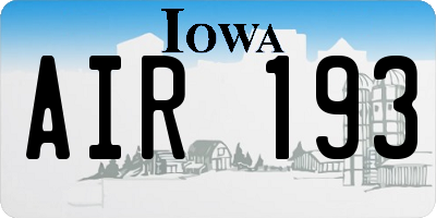 IA license plate AIR193
