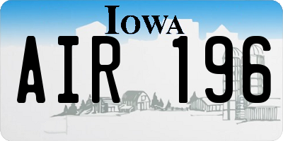IA license plate AIR196