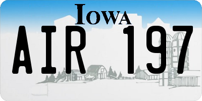 IA license plate AIR197