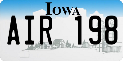 IA license plate AIR198