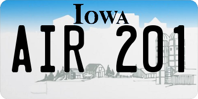 IA license plate AIR201