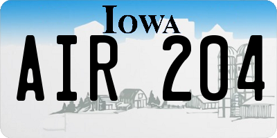 IA license plate AIR204