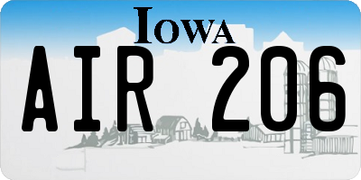 IA license plate AIR206