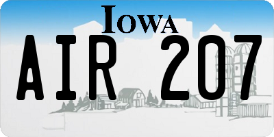 IA license plate AIR207