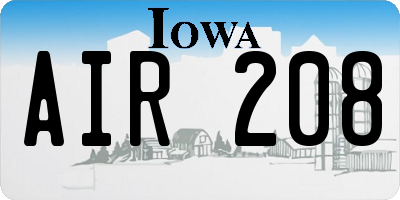 IA license plate AIR208