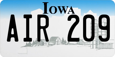 IA license plate AIR209