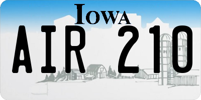 IA license plate AIR210