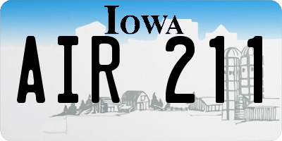 IA license plate AIR211