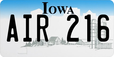 IA license plate AIR216