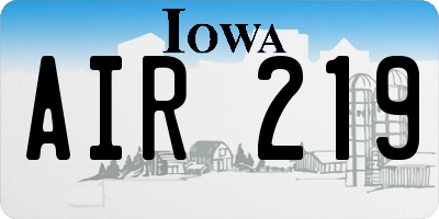 IA license plate AIR219