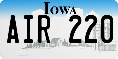 IA license plate AIR220