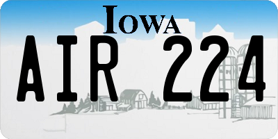 IA license plate AIR224