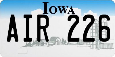 IA license plate AIR226