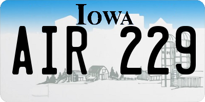 IA license plate AIR229