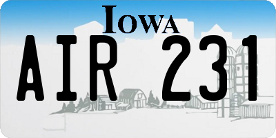 IA license plate AIR231