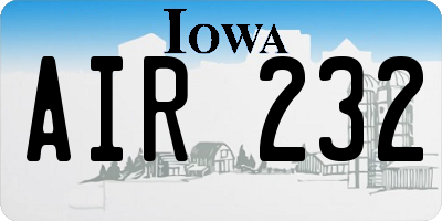 IA license plate AIR232