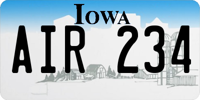 IA license plate AIR234