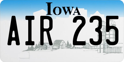 IA license plate AIR235