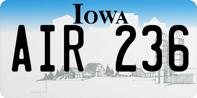 IA license plate AIR236