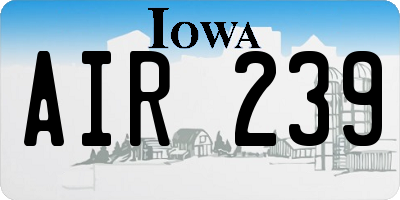 IA license plate AIR239