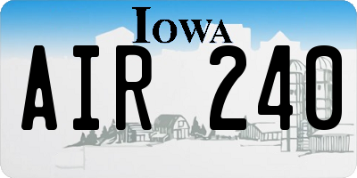 IA license plate AIR240