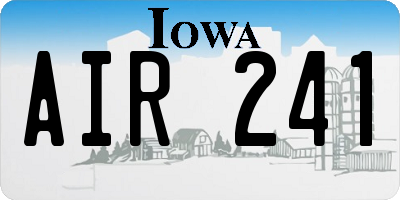 IA license plate AIR241